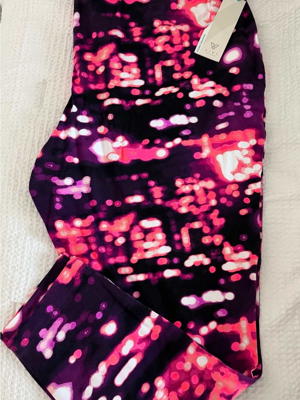 Lane Bryant Purple, Pink, White, and Black Abstract Print Leggings